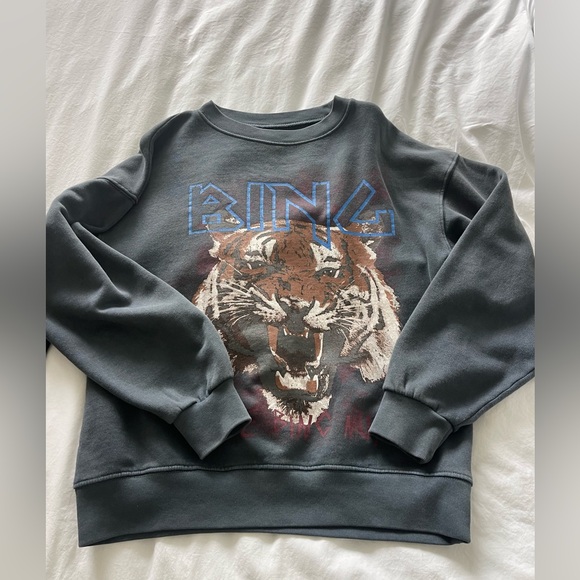 Anine Bing  Tiger print logo crewneck sweater xs - Picture 4 of 7